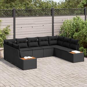 Kerti Kanapé Szett párnával tárolóval 5 pcs Fekete Polyrattan