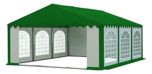 Kiváló minőségű zöld-fehér party sátor zöld tetővel 5m x 6m