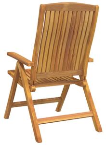 VidaXL 8 db dönthető tömör tíkfa kerti szék párnával