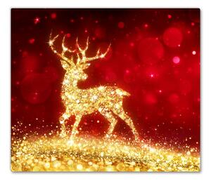 Üveg vágódeszka Az Arany Rénszarvas. Karácsonyi dekoráció