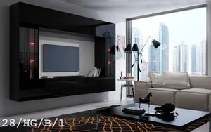 Prince Concept 28 nappali bútor szett magasfényű fekete