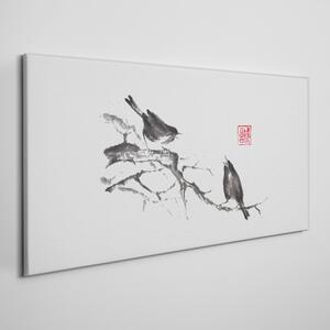 Vászonkép Állati madarak ágak