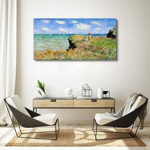 Vászonkép Cliff Sea Claude Monet