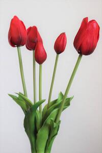 Piros mű tulipán csokor 46cm