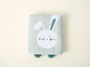 Zöld pamut gyerek törölköző 75x50 cm Bunny - Foutastic