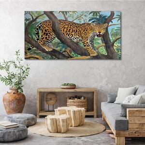 Vászonkép Jungle fa állat macska