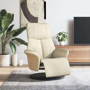 VidaXL krémszínű dönthető műbőr fotel lábzsámollyal
