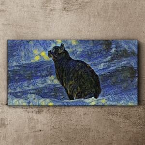 Vászonkép Absztrakció macska éjszakai csillag