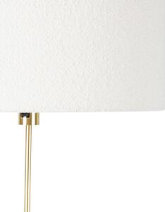 Állítható arany színű állólámpa ernyős fehér 50 cm - Parte