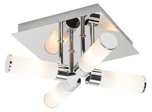 Modern fürdőszobai mennyezeti lámpa króm 4-lámpás IP44 - Kád