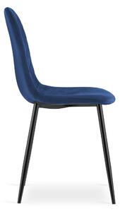 ASTI kék bársony szék fekete lábakkal