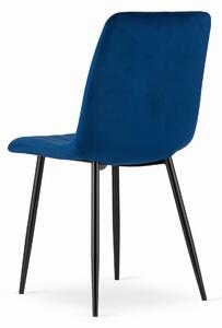 LAVA kék bársony szék fekete lábakkal