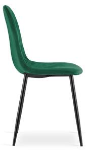 ASTI zöld bársony szék fekete lábakkal