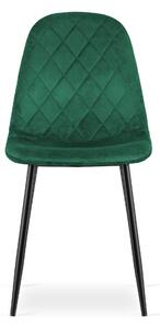 ASTI zöld bársony szék fekete lábakkal
