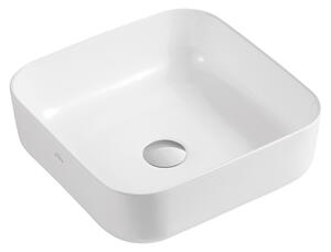 Invena Malaga, kerámia munkalap mosogató 390x390x140 mm, fehér fényes, INV-CE-39-001-C