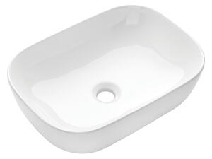 Invena Vitoria, kerámia asztali mosogató 455x320x135 mm, fehér fényes, INV-CE-48-001-W