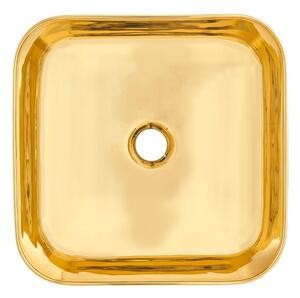 Invena Reja, kerámia munkalap mosogató 390x390x140 mm, arany fényes, INV-CE-39-009-C
