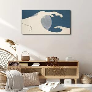 Vászonkép Éjszakai hold tengeri hullámok