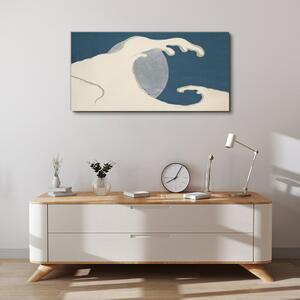Vászonkép Éjszakai hold tengeri hullámok