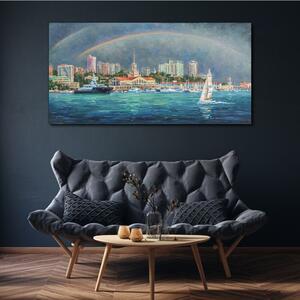 Vászonkép Rainbow Boat Harbor