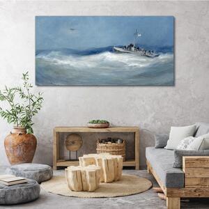 Vászonkép Tengeri óceánfestés hajó