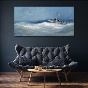 Vászonkép Tengeri óceánfestés hajó