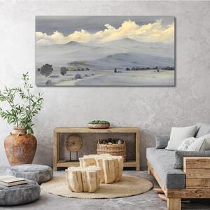 Vászonkép Téli festészet hegyi felhők