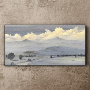 Vászonkép Téli festészet hegyi felhők