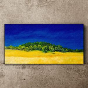 Vászonkép Field painting sky fák