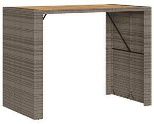 VidaXL szürke polyrattan akácfa lapos kerti asztal 145 x 80 x 110 cm