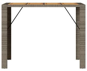 VidaXL szürke polyrattan akácfa lapos kerti asztal 145 x 80 x 110 cm