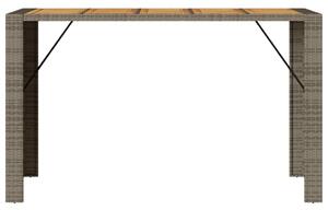 VidaXL szürke polyrattan kerti asztal akácfa lappal 185 x 80 x 110 cm