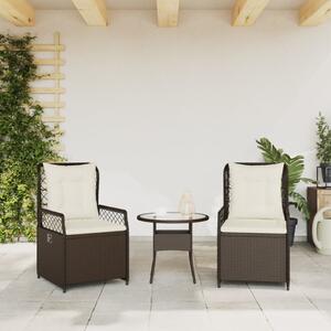 VidaXL 2 db barna polyrattan dönthető kerti szék
