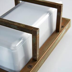 Moretti Luce Kültéri fali lámpa Ice Cubic 3415, antik sárgaréz, dimmelhető, Bronz / antik sárgaréz, Sárgaréz