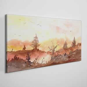 Vászonkép Akvarell erdő
