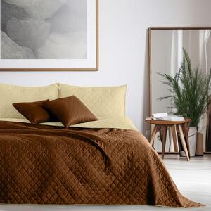 Axel kétoldalas mikroszálas bézs-barna ágytakaró, 170 x 270 cm - DecoKing