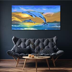Vászonkép Absztrakció delfinek nap