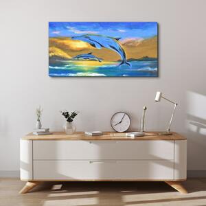 Vászonkép Absztrakció delfinek nap