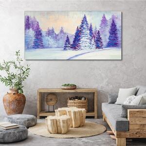 Vászonkép Téli erdő hó vadvilág