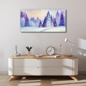 Vászonkép Téli erdő hó vadvilág