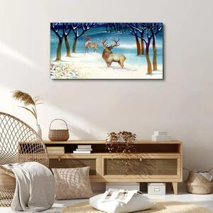 Vászonkép Téli hó szarvasfa
