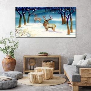 Vászonkép Téli hó szarvasfa