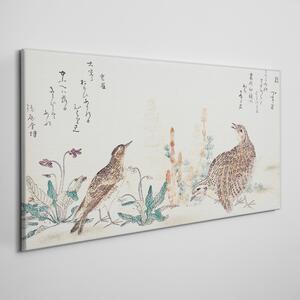 Vászonkép Állatok madarak virágok