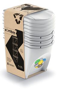 Sortibox 4 Darabos Szelektív Hulladékgyűjtő Rendszer Szett 4x25l Szürke