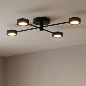 Nordlux LED mennyezeti lámpa Clyde Flex, 4 lámpás, 2 merevítő, fekete, dimmelhető, Fekete, Nappali / Étkező, fém