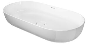 Mosdó lapra Duravit Luv 80x40 cm fehér színben fényes felülettel csaptelep nyílás nélkül, túlfolyás nélkül 0379800000