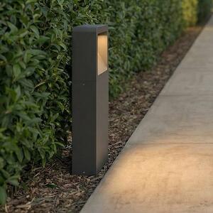 Lucande LED talapzati lámpa Leya, 35 cm, antracit, fém, IP54, Fekete, Alumínium, Modern