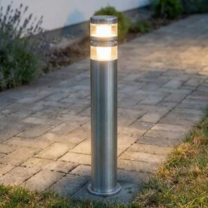 Lindby LED ösvény világítás Lanea, 60 cm, szürke, rozsdamentes acél, IP44, Alu / szürke / cink, Rozsdamentes acél, Modern
