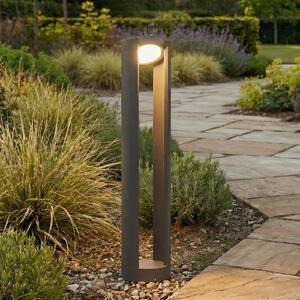 Lucande LED-es poller lámpa Dylen, szürke, fém, 80 cm, IP65, Fekete, Alumínium, Modern