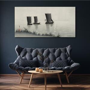 Vászonkép Tengeri hajó vízi égbolt